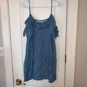 Cold shoulder chambray dress